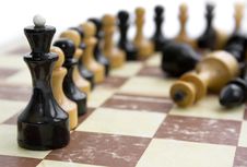 Old Chess On Paper Board Royalty Free Stock Photography
