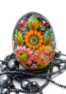 Painted Easter Eggs Witn String Of Beads Stock Images Painted Easter Eggs Witn String Of Beads Stock Images