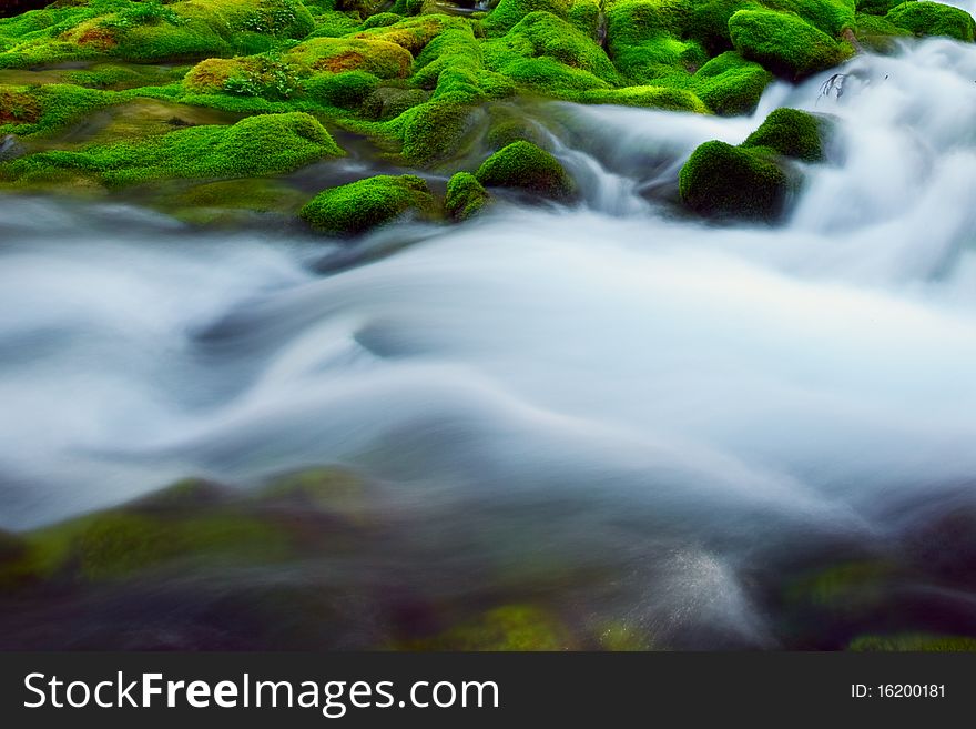 Long time exposure of a stream in Canadian Rockies. Long time exposure of a stream in Canadian Rockies
