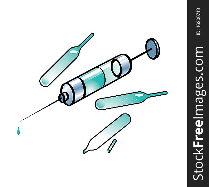 Drug Abuse - syringe and ampules