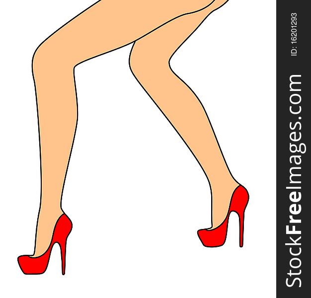 Silhouette is slender beautiful womanish feet. Silhouette is slender beautiful womanish feet.