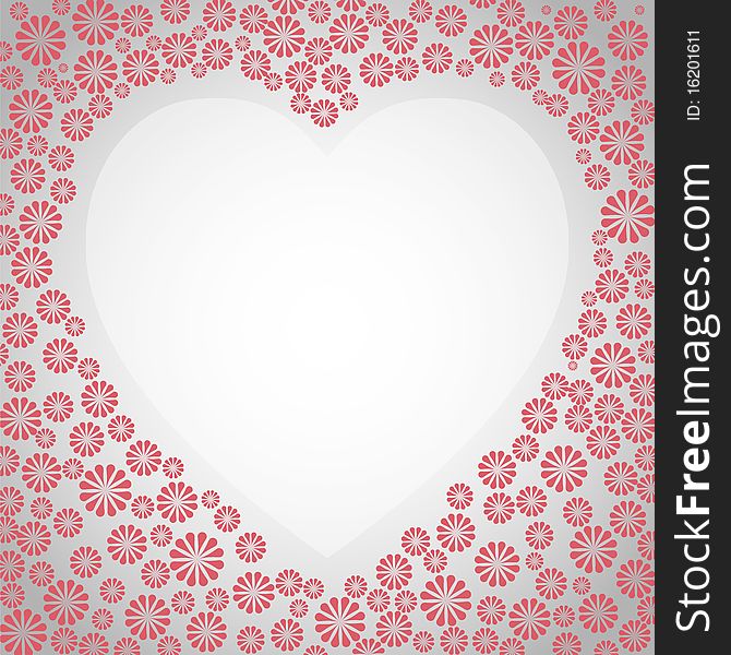 Heart floral frame whit emty space for text, illustration