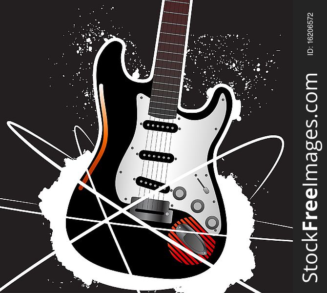 Grunge style guitar design illustration vector