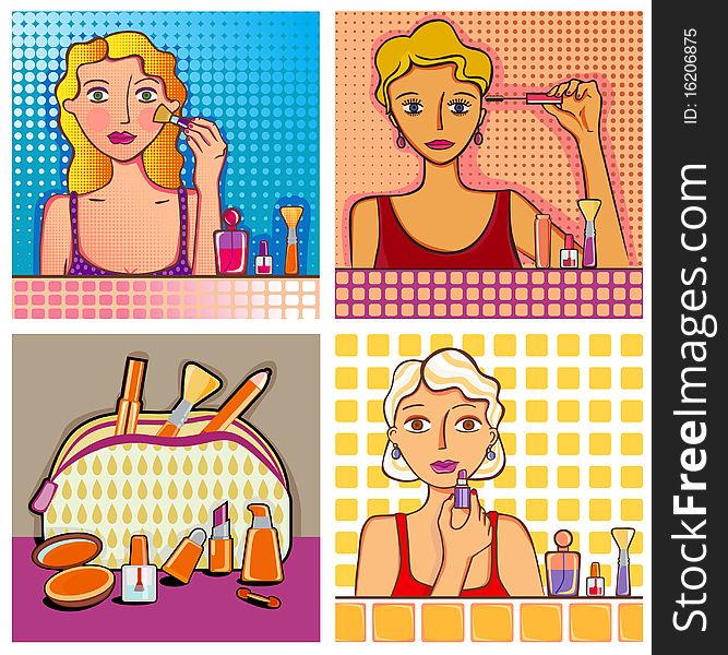 Cosmetic and beauty background illustration