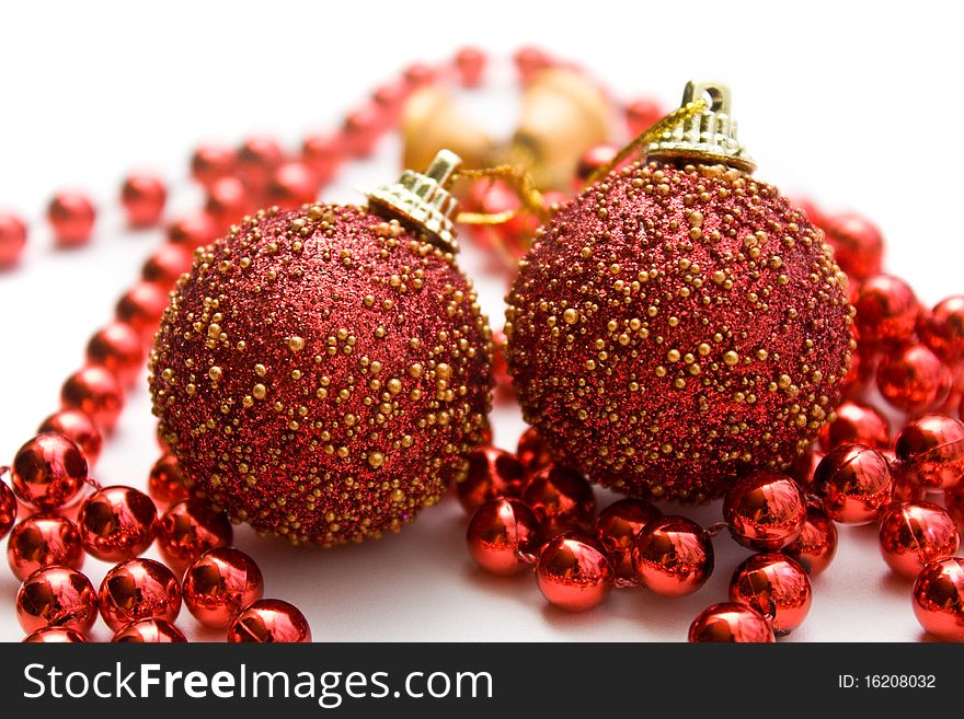 Christmas Decorations On White Background