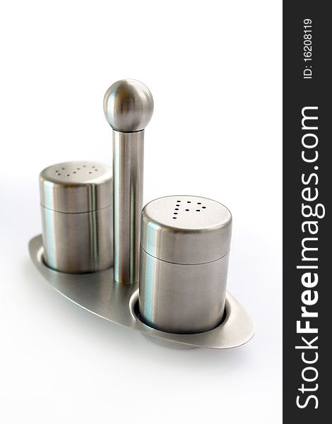 Stainless steel set of salt and pepper