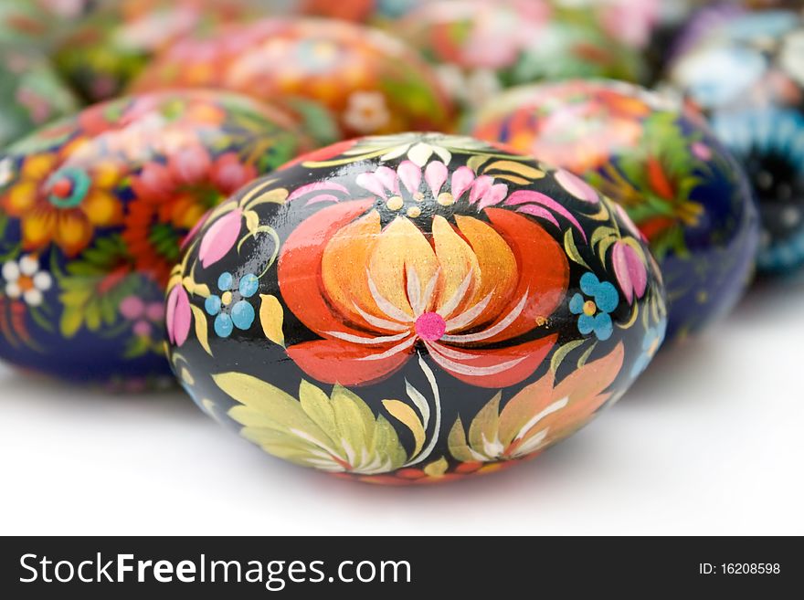 Easter Eggs On White