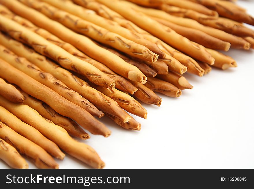 Pile of pretzels ( breadsticks ) on white. Pile of pretzels ( breadsticks ) on white