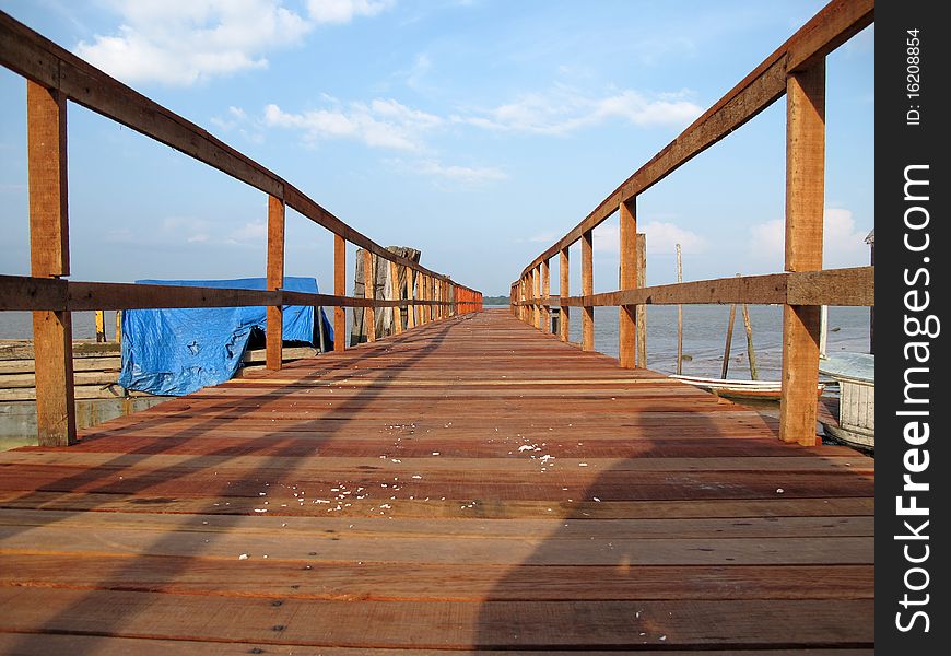 Wood pier - Amazon river - Brazil