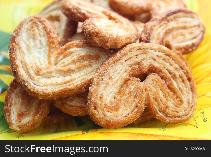 Dutch Cookie On Yellow Plate