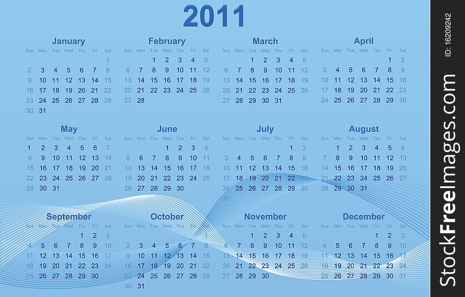 2011 Calendar. Abstract background