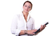 Woman With Documents Stock Image