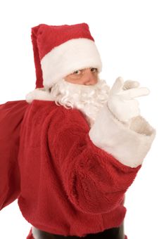 Santa Pointing Stock Image Santa Pointing Stock Image