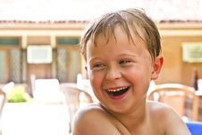 Boy Sitting Un The Hotel Area Enjoys The Vacation Stock Photo Boy Sitting Un The Hotel Area Enjoys The Vacation Stock Photo