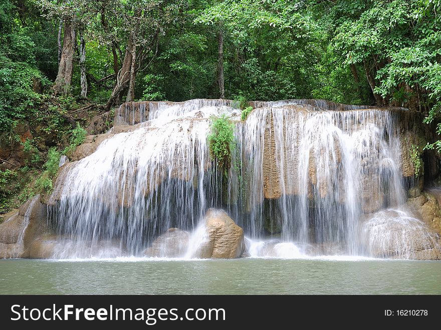 Waterfall Erawan, in Kanchanabury, Thailand. Waterfall Erawan, in Kanchanabury, Thailand