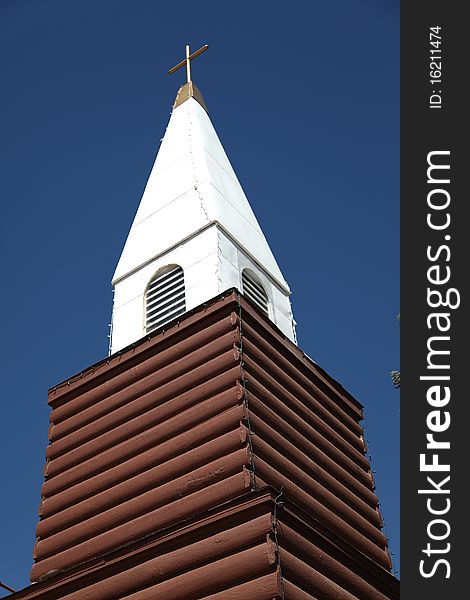 Old rustic Catholic church photographed in the old gold mining town of Julian, CA, USA. Old rustic Catholic church photographed in the old gold mining town of Julian, CA, USA