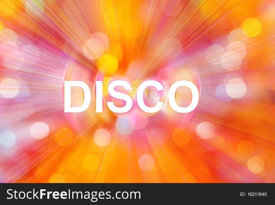 Abstract background with inscription disco