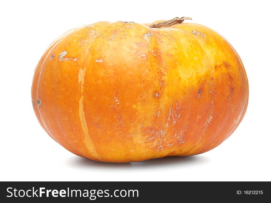 Orange pumpkin isolated on white background.