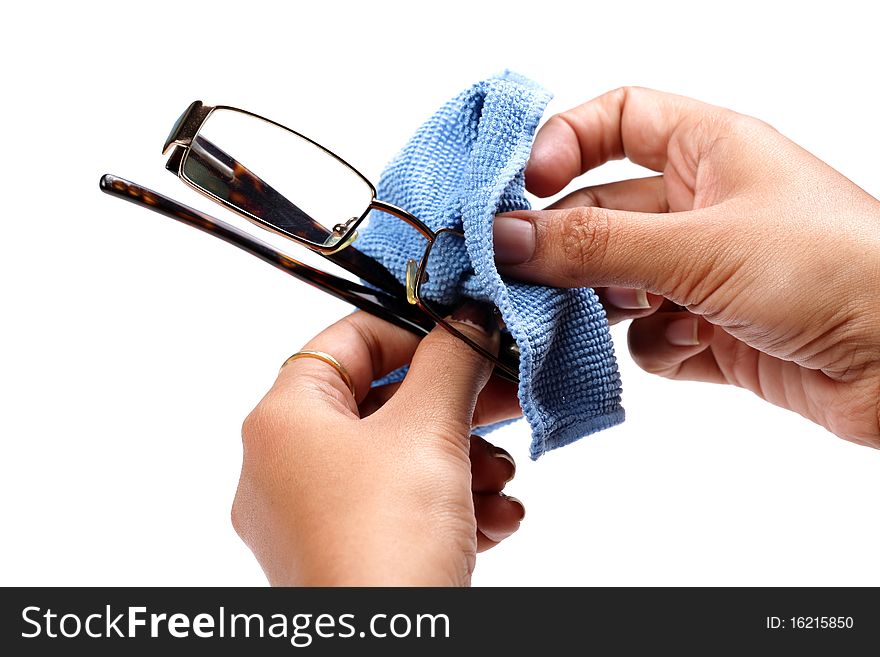 Cleaning specs with lint free cloth. Cleaning specs with lint free cloth.