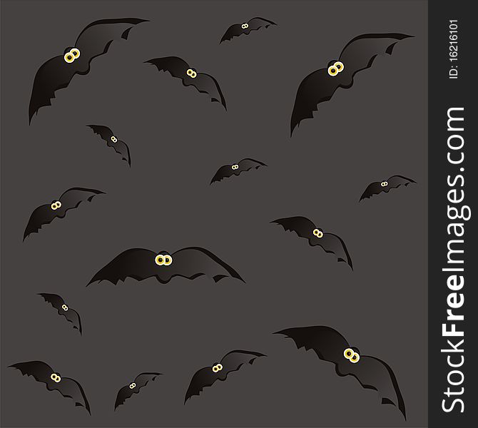 Halloween pattern with funny bats. Halloween pattern with funny bats