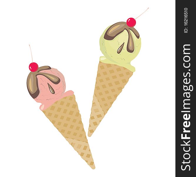 The image of the Ice-cream. A vector illustration. The image of the Ice-cream. A vector illustration