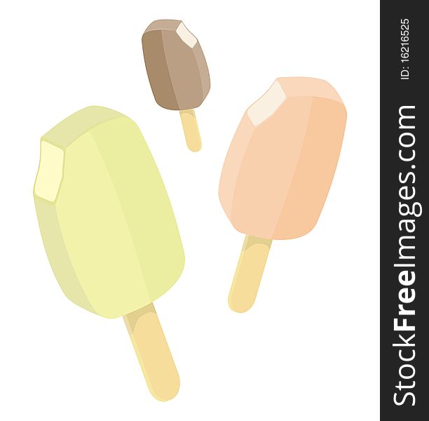 The image of the Ice-cream on a stick. A vector illustration