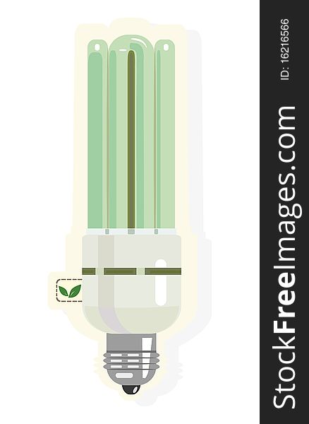 Ecological Lightbulb Icon In Vector Format (concep