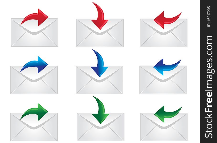 Mail envelope icons for we usage with transparent background. Mail envelope icons for we usage with transparent background