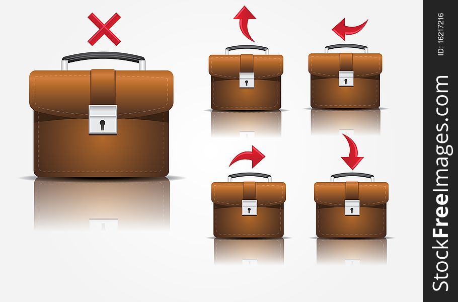 Suitcase icons for web usage with transparent background