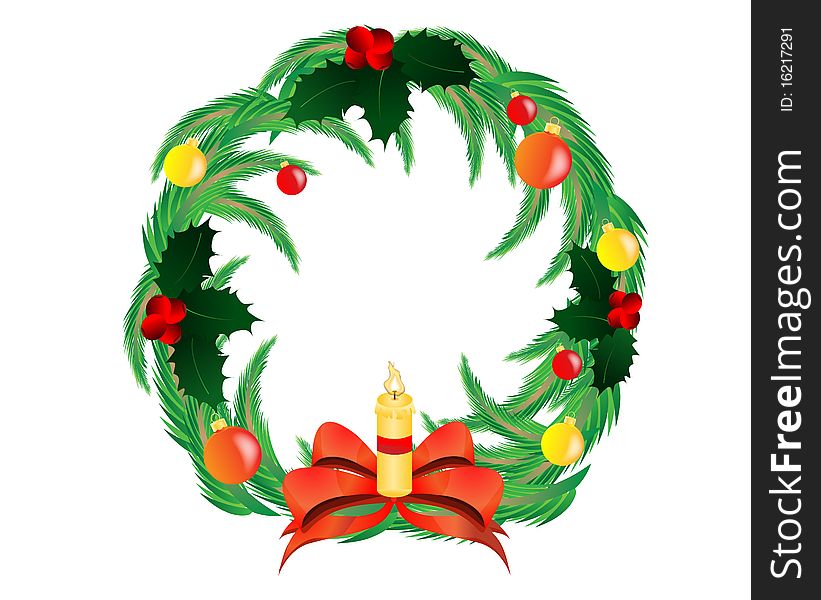 Vector illustration of christmas wreath