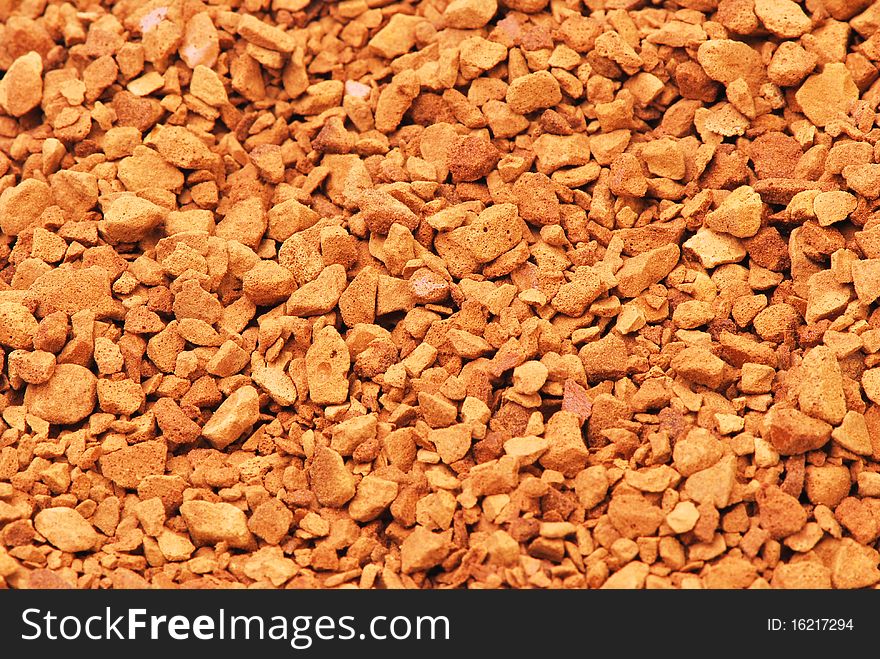 Close up of instant coffee granules. Close up of instant coffee granules
