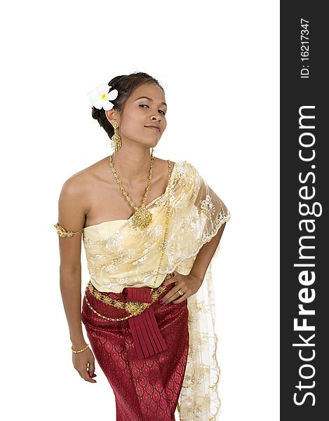 Thai Woman In Traditional Clothes