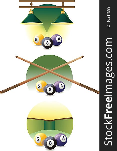 Vector Icons Of Billiard