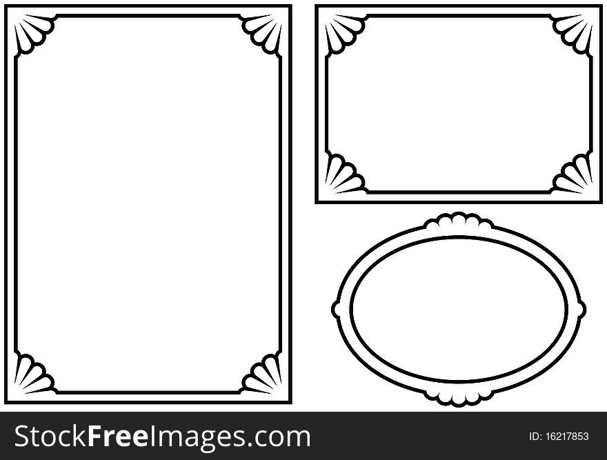 Simple  frames isolated on white background. Simple  frames isolated on white background