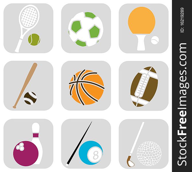 vector set of sport ball icons