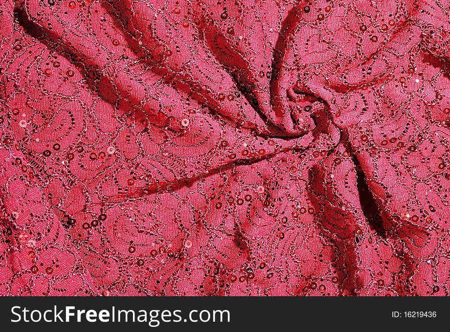 Textile as background in red color