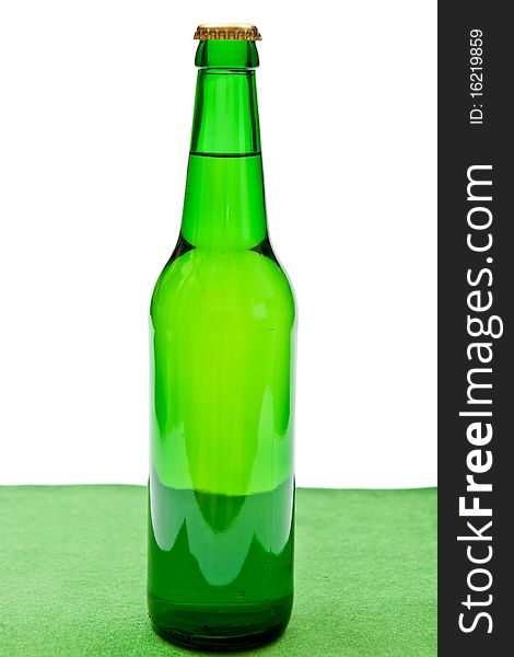 Beer in green bottle