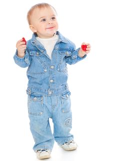 Boy With Strawberry Royalty Free Stock Image Boy With Strawberry Royalty Free Stock Image