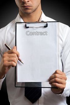 Business Man With Contract Royalty Free Stock Image