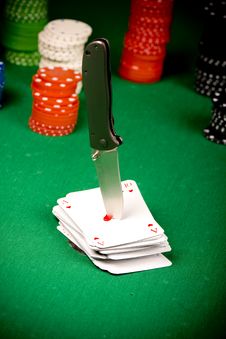 Poker And Knife Royalty Free Stock Image Poker And Knife Royalty Free Stock Image