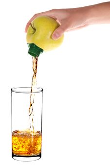 Pouring Apple Juice Into A Glass Of Apple Royalty Free Stock Photos Pouring Apple Juice Into A Glass Of Apple Royalty Free Stock Photos