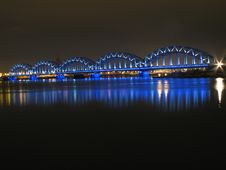 Rail Bridge Over Daugava Stock Images Rail Bridge Over Daugava Stock Images