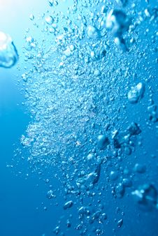 Underwater View Of Air Bubbles. Royalty Free Stock Image
