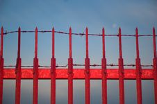 Red Metal Fence Stock Photos Red Metal Fence Stock Photos