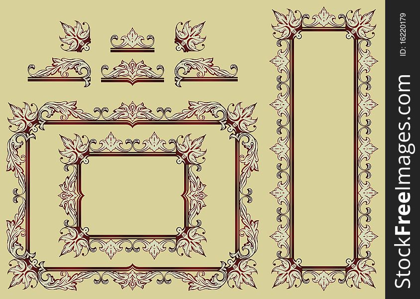 Set of plant element for design