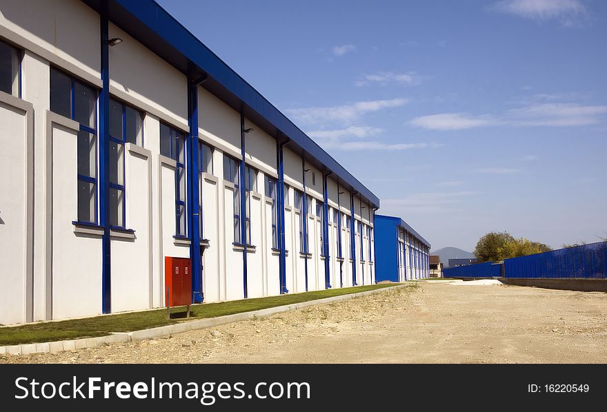 Warehouse from the outside in perspective. Warehouse from the outside in perspective