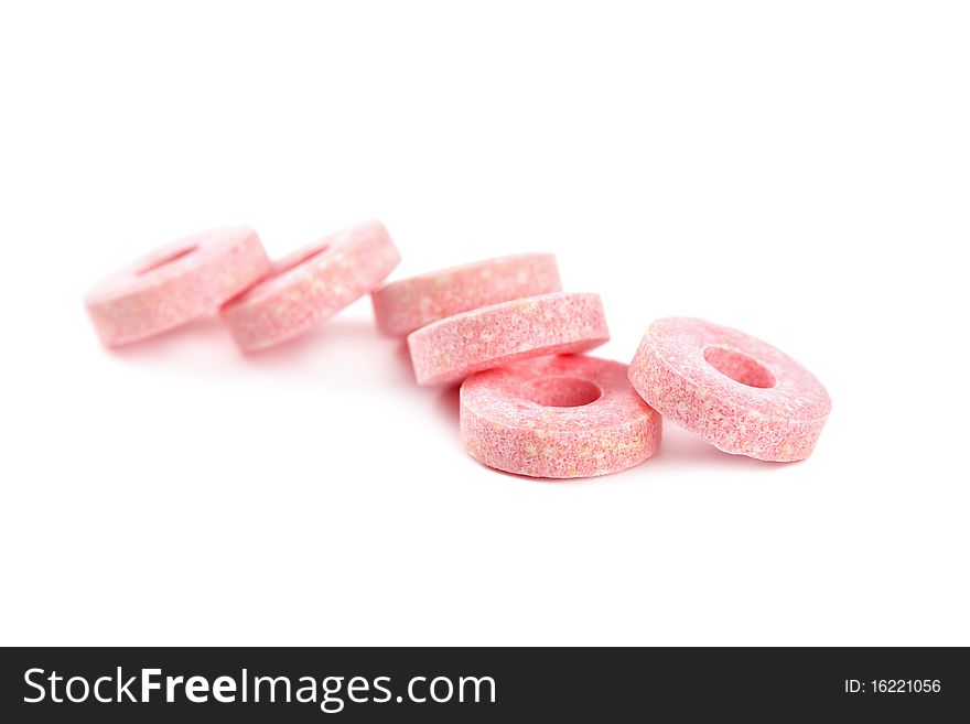 Pink vitamin candies