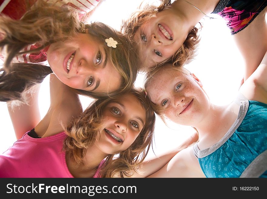 Group of young girls are having fun. Group of young girls are having fun