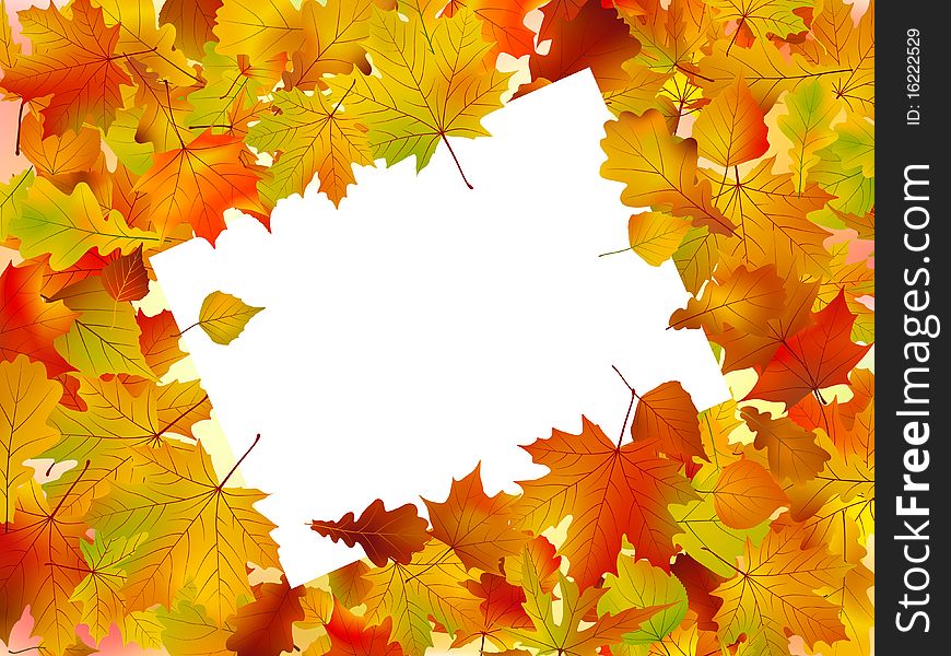 Autumn frame turned at an angle. EPS 8  file included