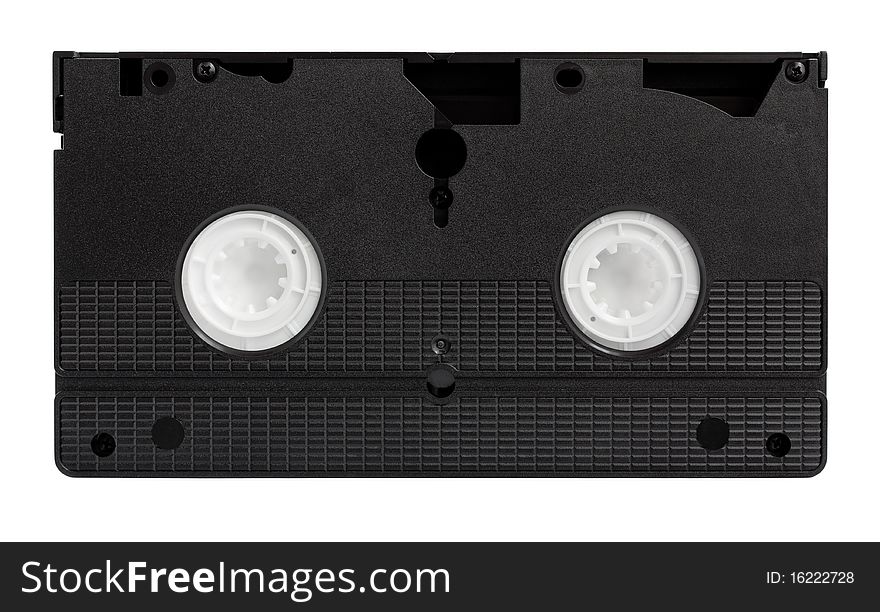 Old VHS Video tape isolated on white background. Old VHS Video tape isolated on white background